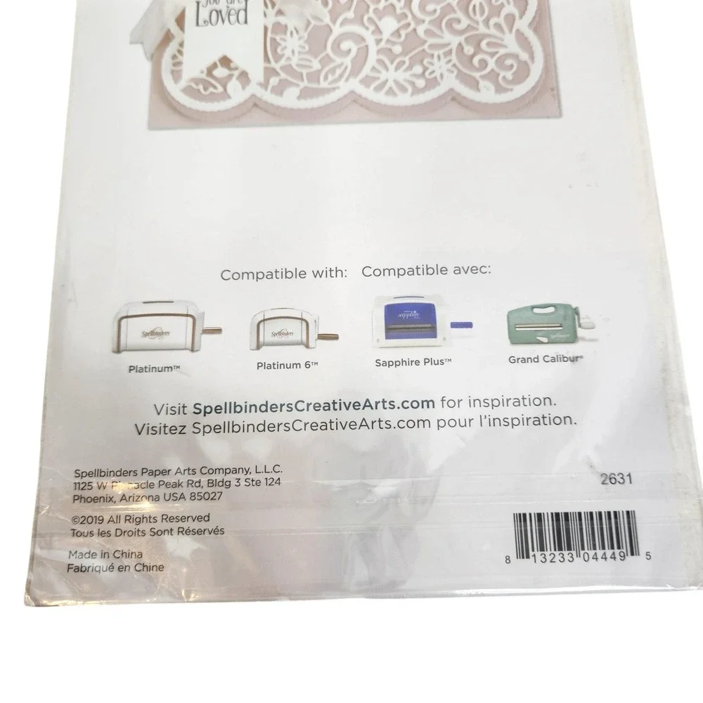 Spellbinders Candlewick Lace Card Front Metal Cutting Dies S5-402 2pc Craft Set